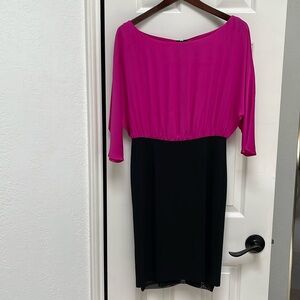 Alice + olivia cocktail/party dress fuchsia and black (sz 4)